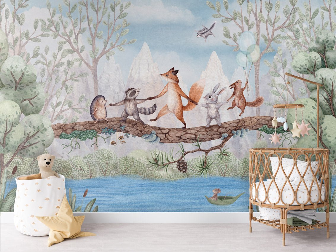 Papier peint enfant - Aventure animale - Muralconcept