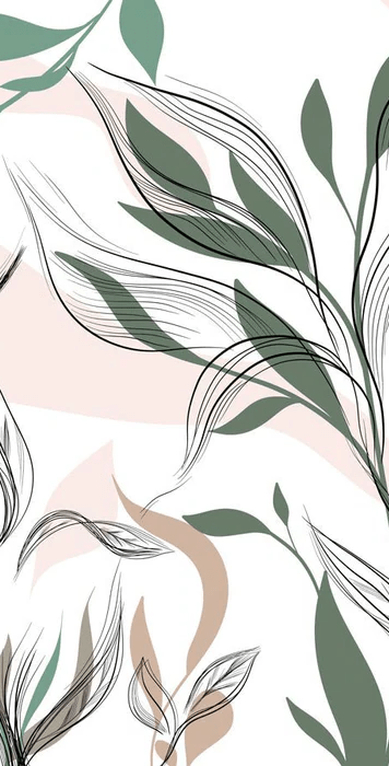 Papier Peint Fleur Graphique - H253cm x L129cm - Matière Softouch, XXL, tendance