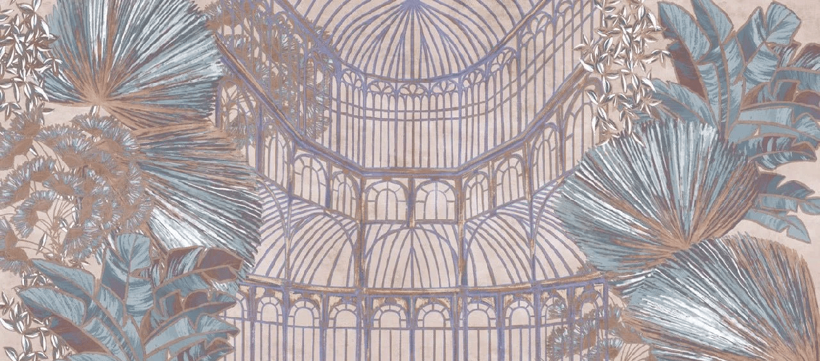 Papier Peint Verrière Végétale - H225cmx L510cm - Matière Softouch, XXL, tendance