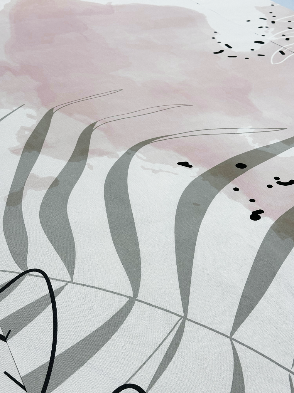 Carta da parati acquerello vegetale - H247 cm x L427 cm - Materiale vinile