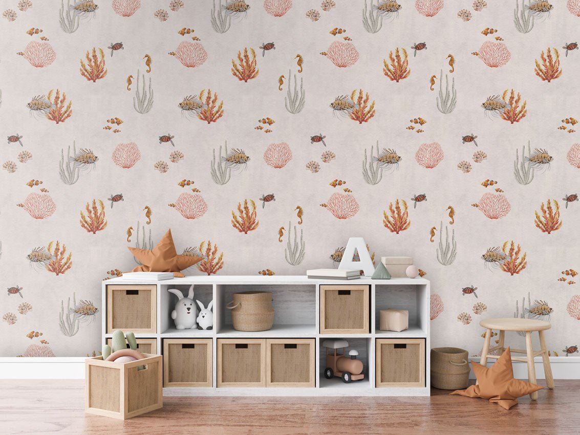 Papier peint à motif pour enfant. Murmures de l'océan - Muralconcept