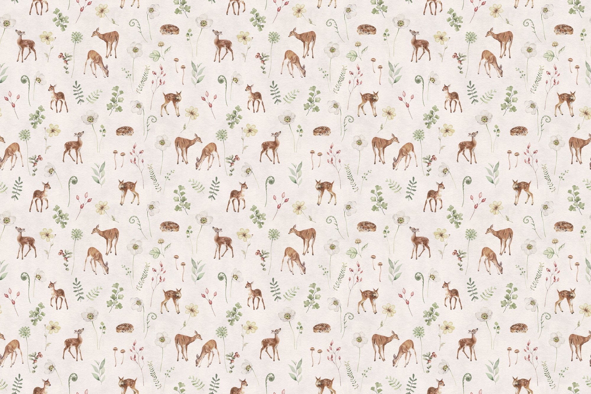 Papier peint à motif pour enfant. Les petits faons - Muralconcept