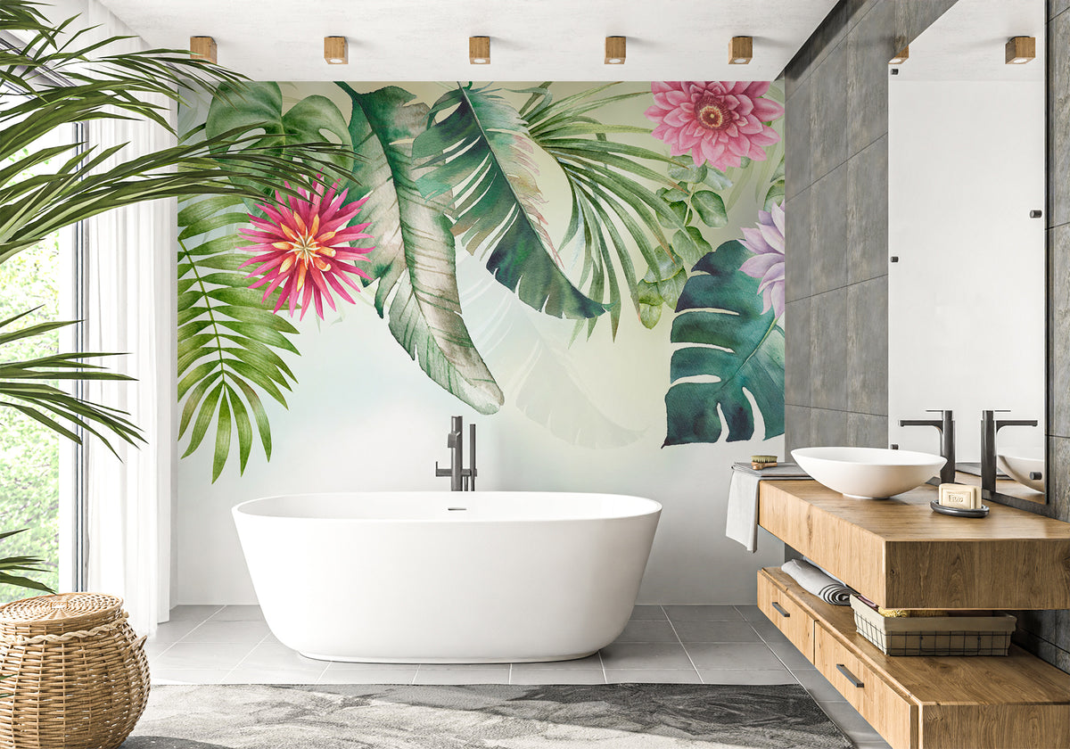 Papier peint salle de bain Botanic