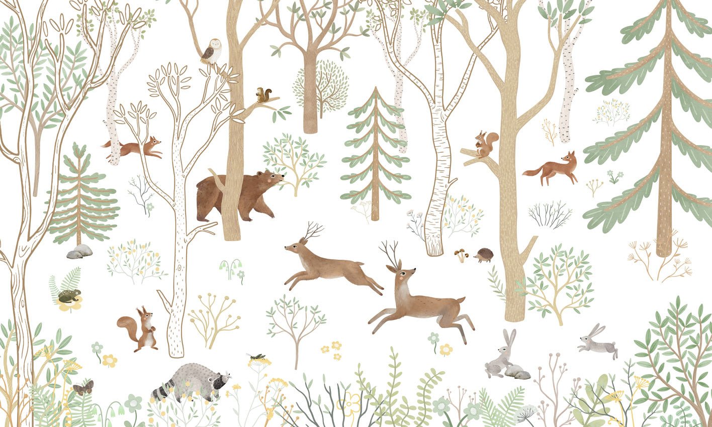 Papier peint enfant - Forêt animée - Muralconcept