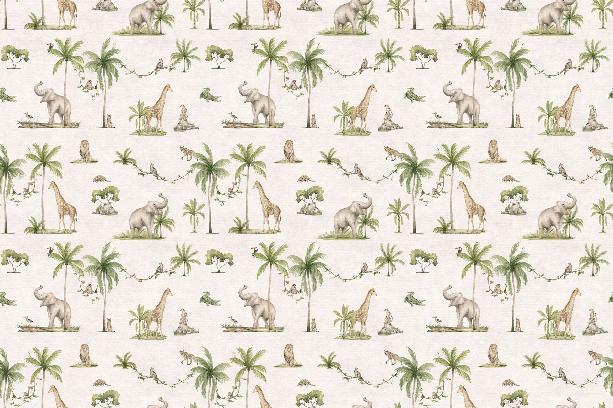 Papier peint à motif enfant - animaux jungle - Muralconcept