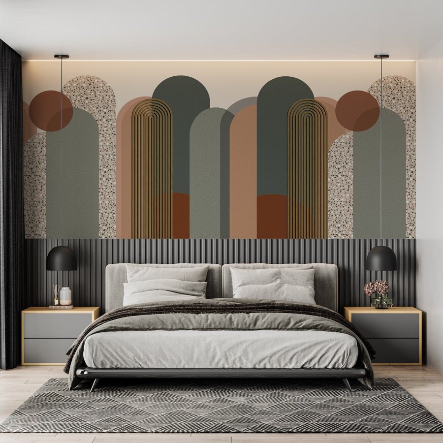 Trendy graphic art deco wallpaper