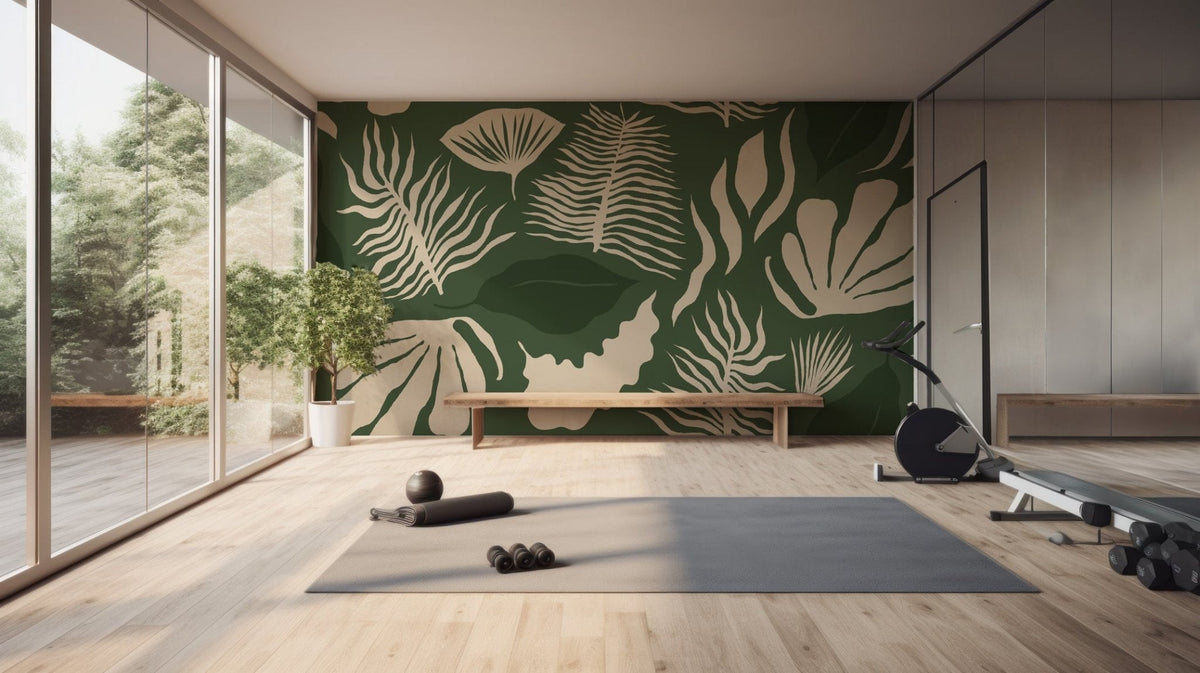 Carta da parati arte moderna verde