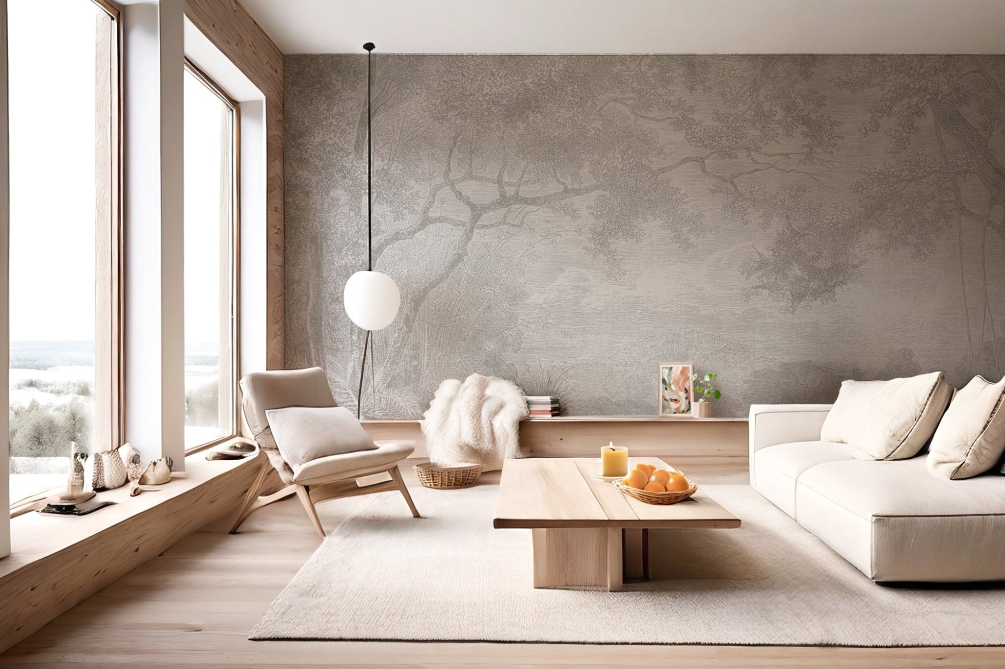 Papier peint panoramique paysage de campagne, XXL, tendance