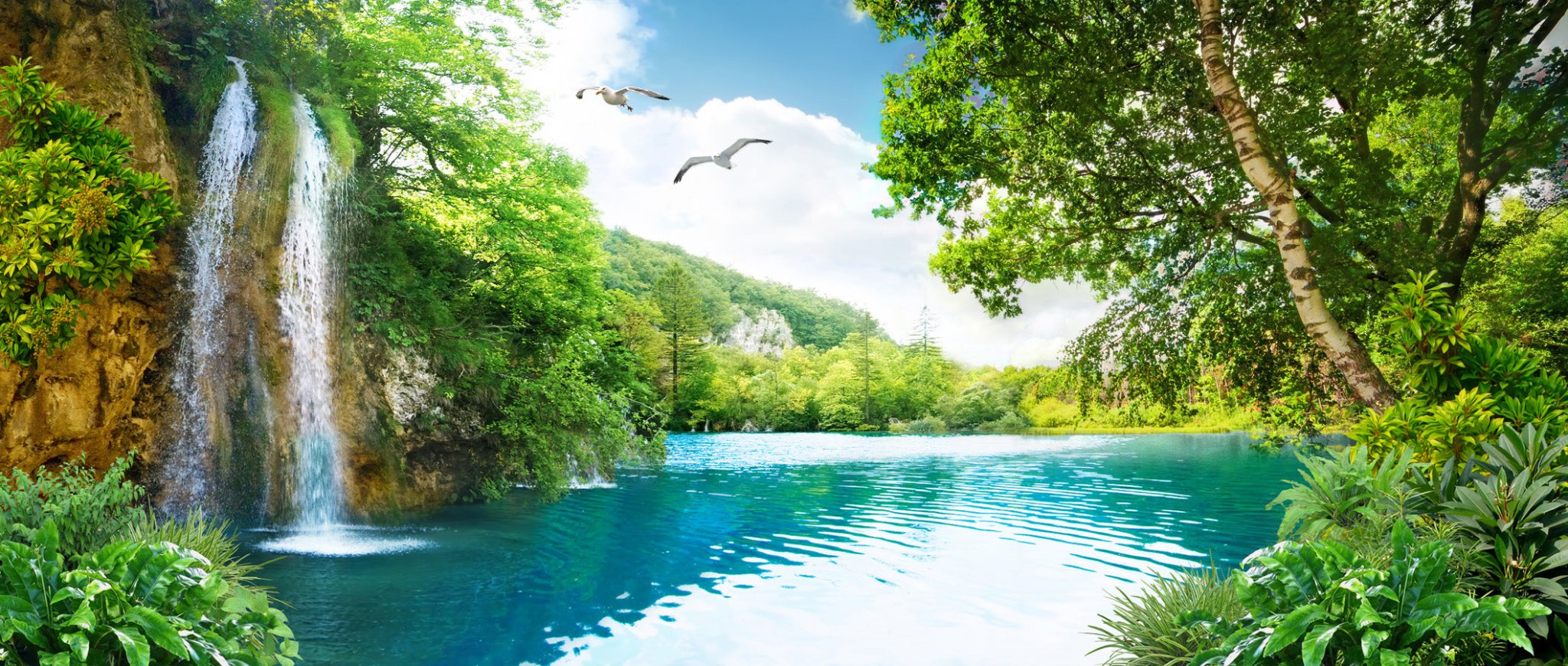 Papier peint Cascade détente, mural concept, tendance