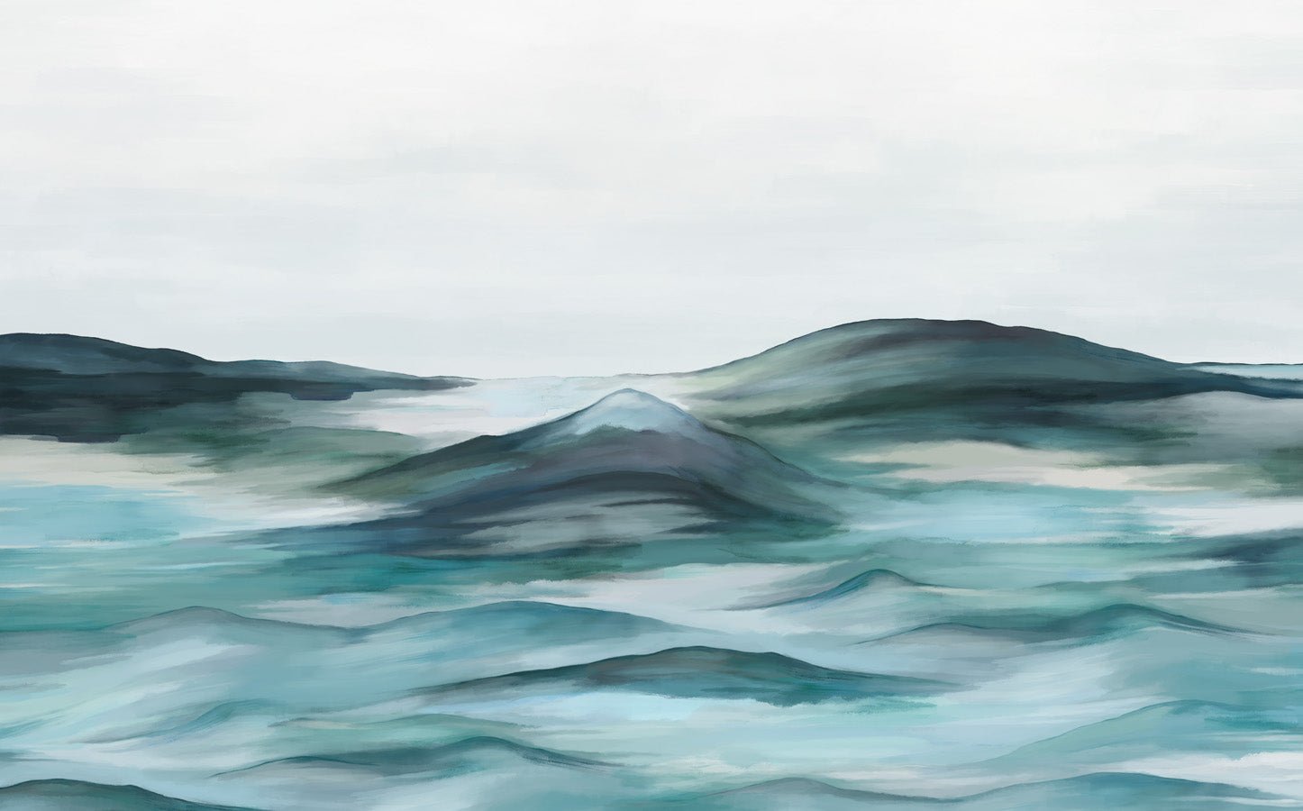 Papier peint panoramique plénitude vert, mural concept, tendance