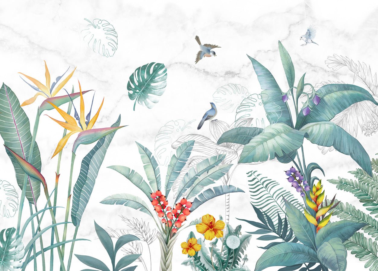 Papier peint Végétal & Bird, mural concept, tendance