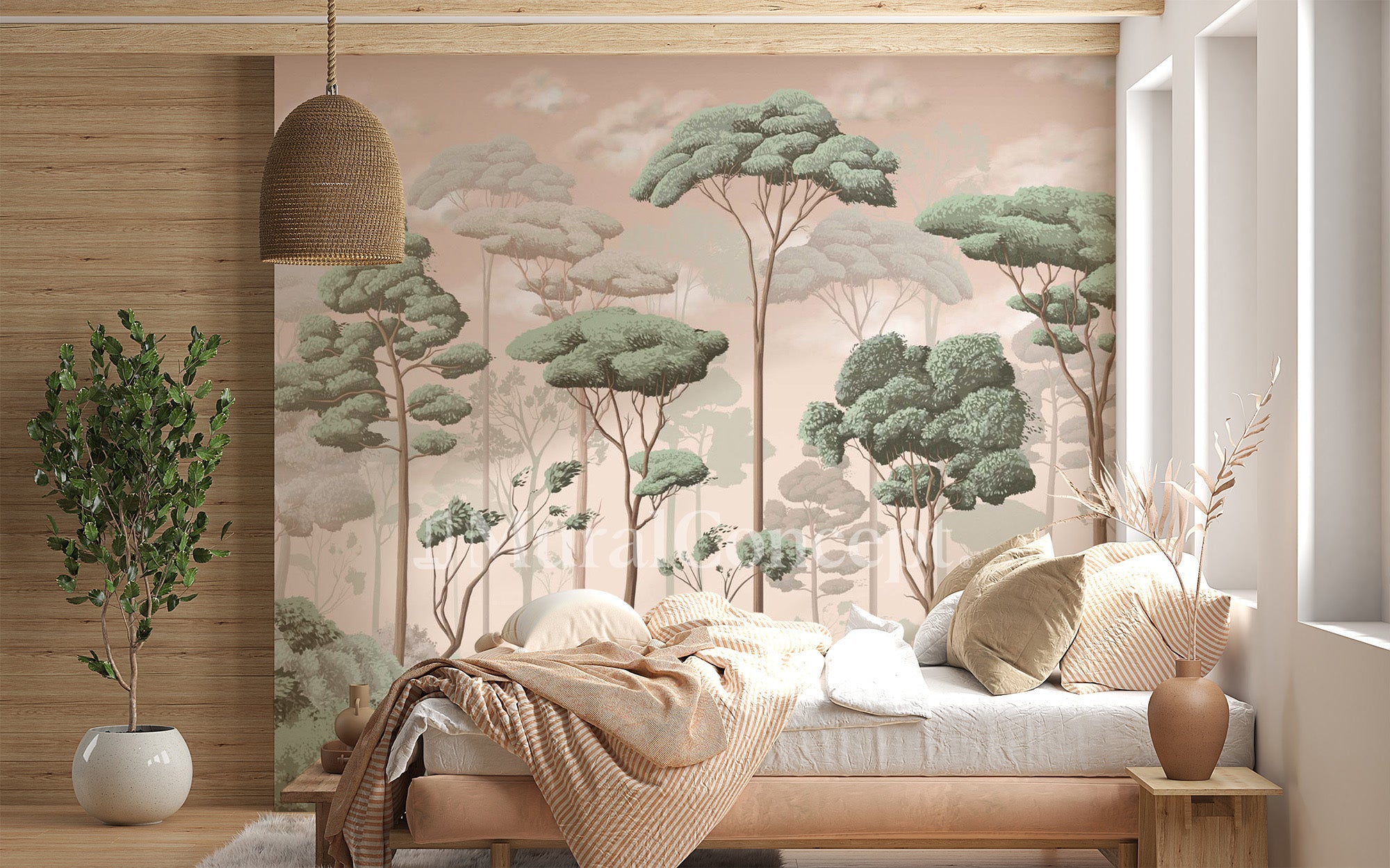 Papier peint panoramique pinède volupté jasmin, XXL, tendance