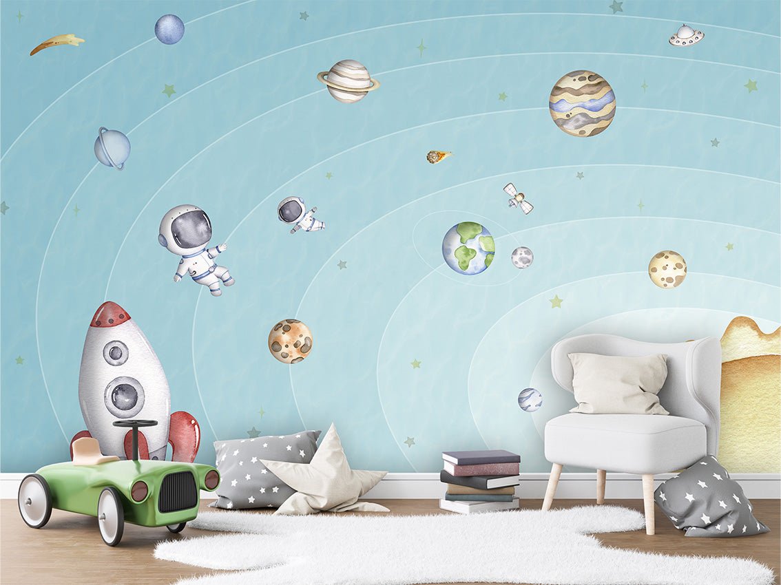 Carta da parati per bambini Sky blue universe