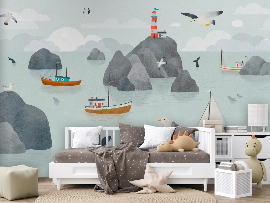 Papier peint enfant - Histoires en bord de mer - Muralconcept