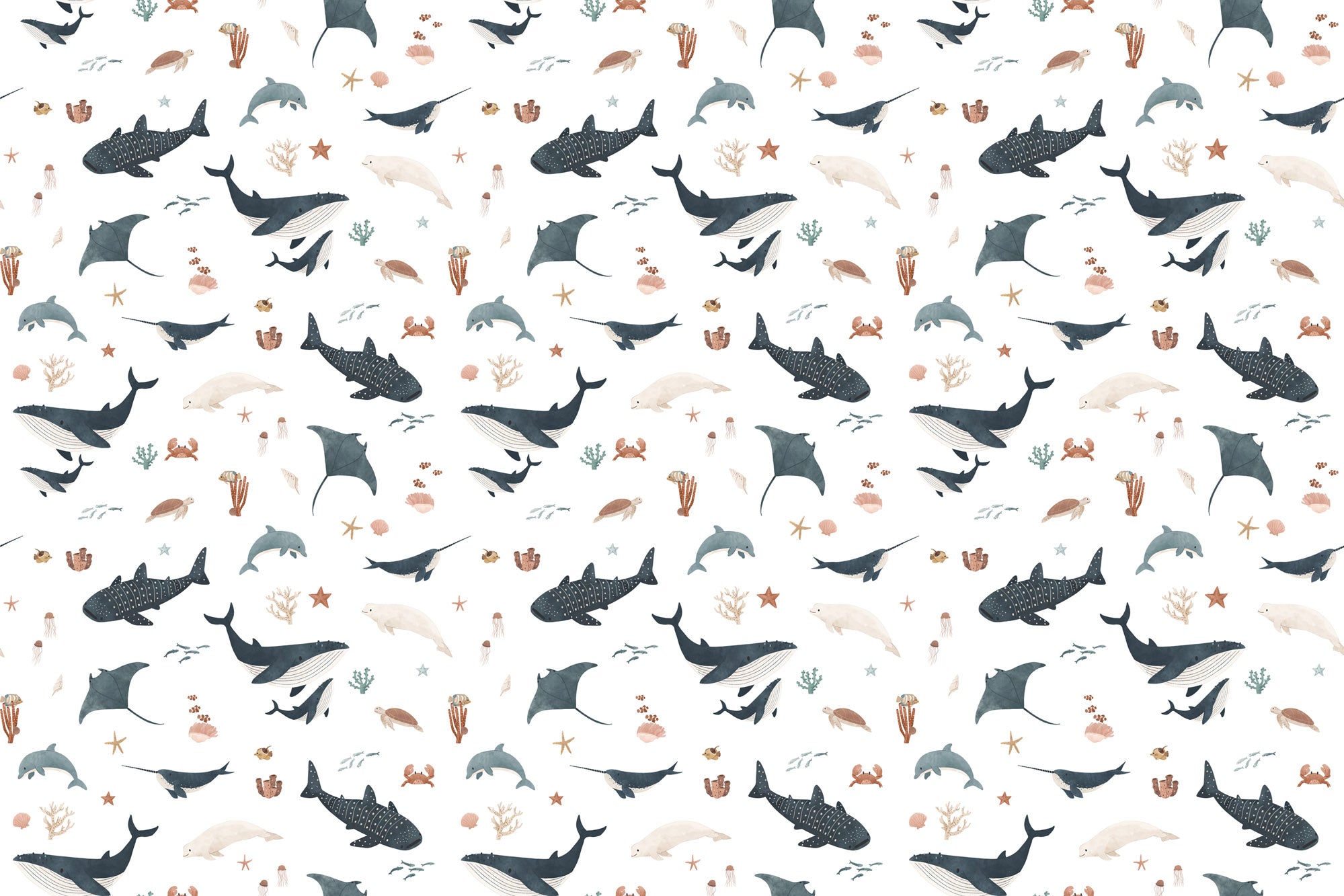 Papier peint à motif pour enfant. Comptine de l'ocean - Muralconcept