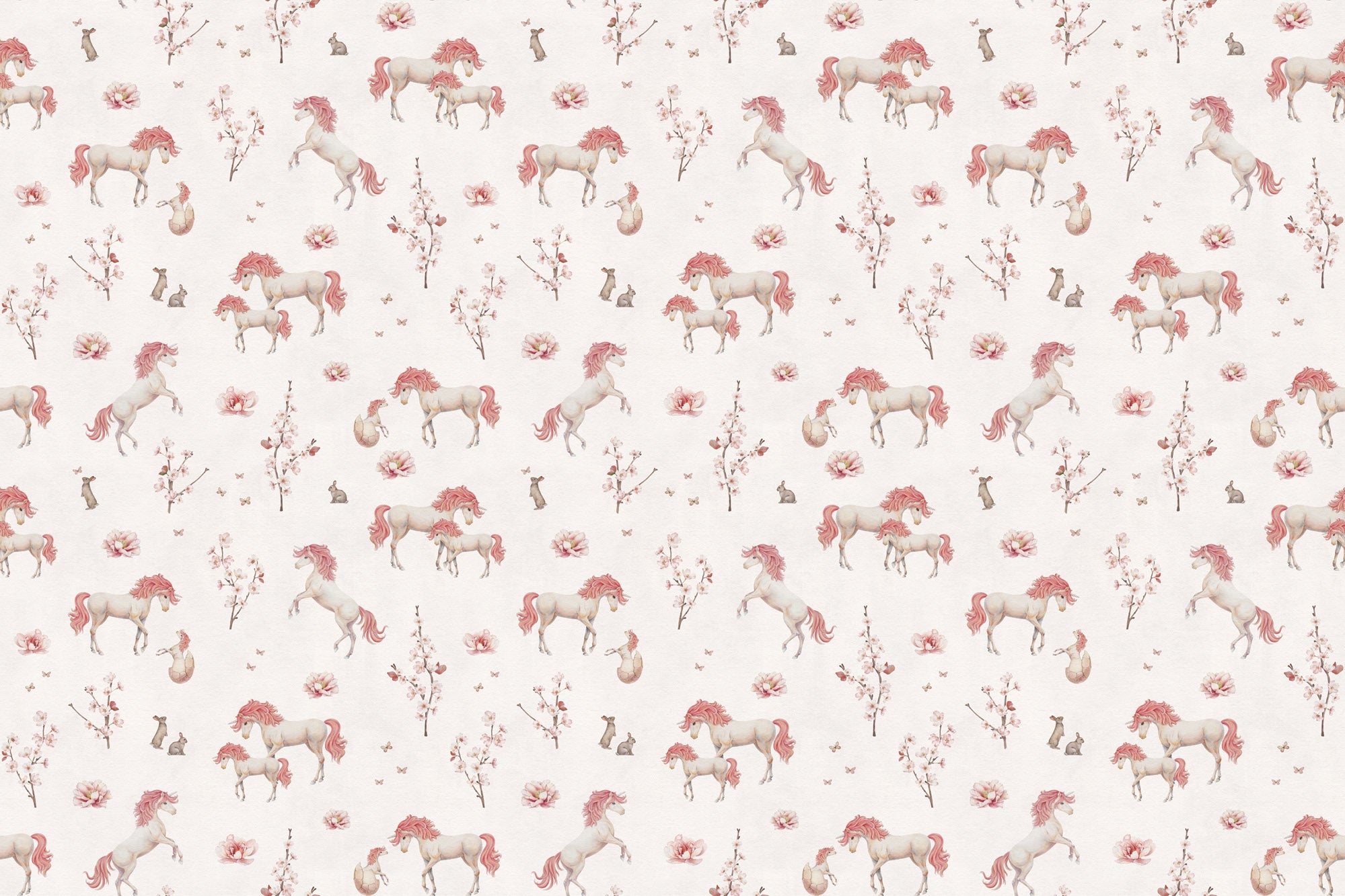 Papier peint à motif pour enfant. Les douces licornes - Muralconcept