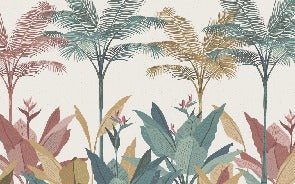 Papier peint panoramique jungle colorée, XXL, tendance