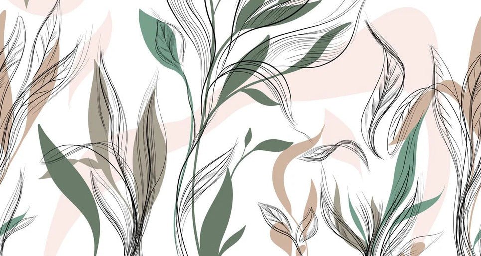 Papier peint panoramique fleur graphique, XXL, tendance