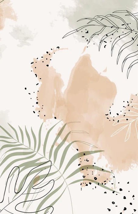 Papier peint panoramique aquarelle végétale, XXL, tendance