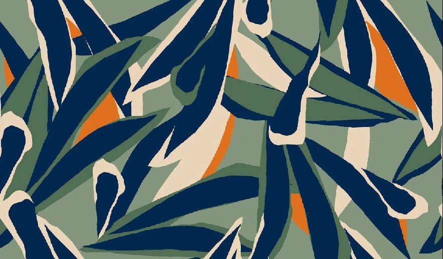 Papier peint panoramique esquisse végétale, XXL, tendance