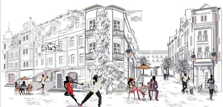 Papier peint panoramique balade parisienne, XXL, tendance