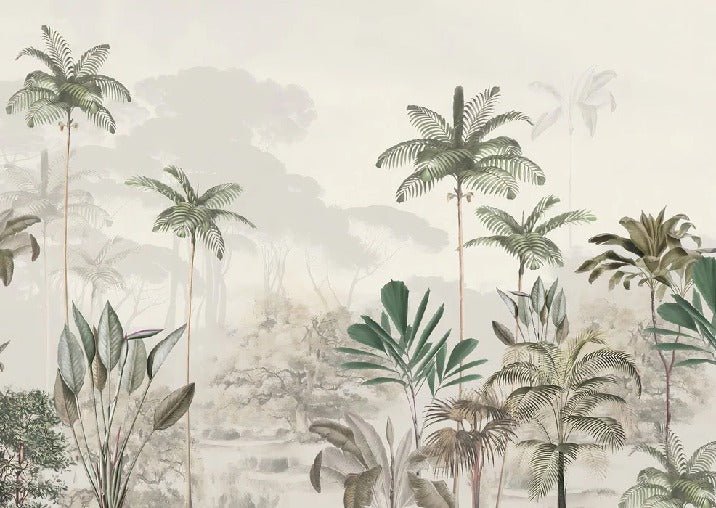 Papier peint panoramique jungle eden vert