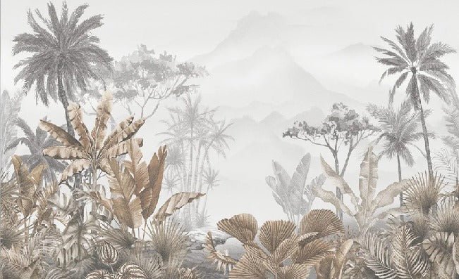 Papier peint tendance tropical sepia, XXL, tendance