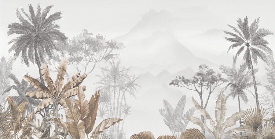 Papier peint tendance tropical sepia, XXL, tendance