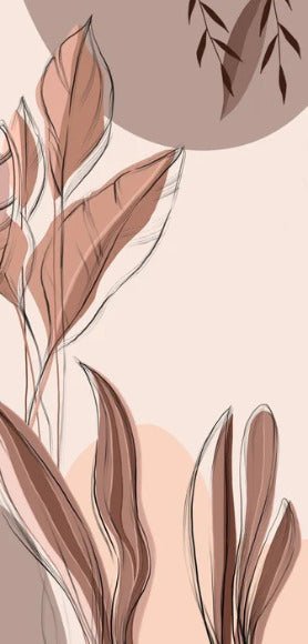 Papier peint panoramique végétal graphique, XXL, tendance