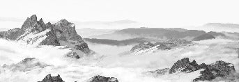 Papier peint panoramique montagne noir et blanc