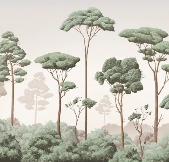 Papier peint brise légère pinède