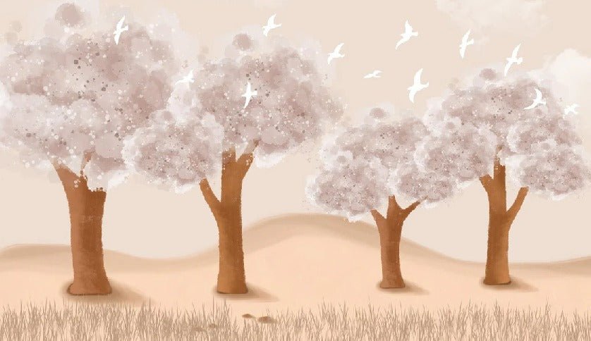 Carta da parati per bambini in morbida savana