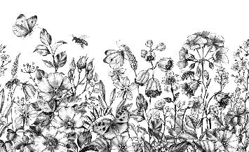 Papier peint champêtre fleur, XXL, tendance