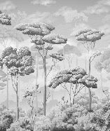 Papier peint panoramique pinèdes noir et blanc