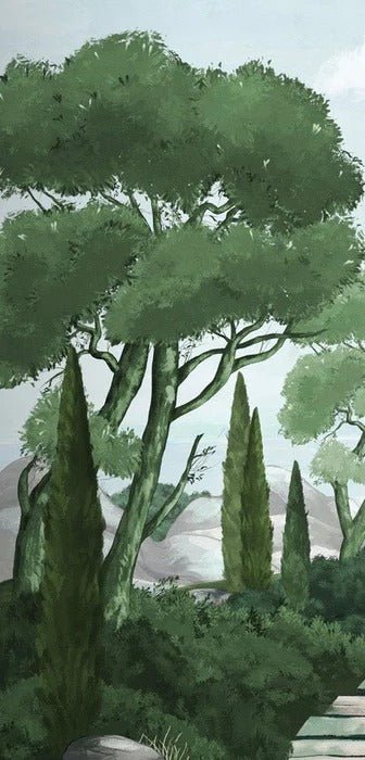 Papier peint balade dans les calanques vert, XXL, tendance