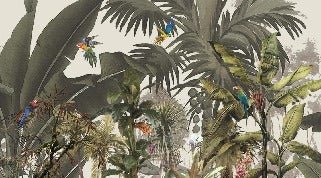 Panorama-Tapete Dschungel Bananenbaum exotisch