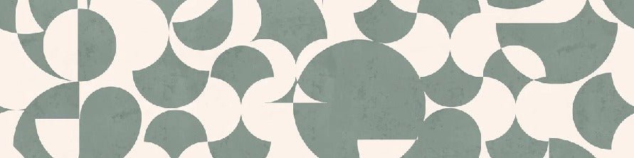 Papier peint rétro forme graphique vert ardoise, XXL, tendance