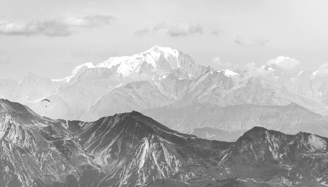 Papier peint salle de bain montagne ciel des aravis, mural concept, tendance
