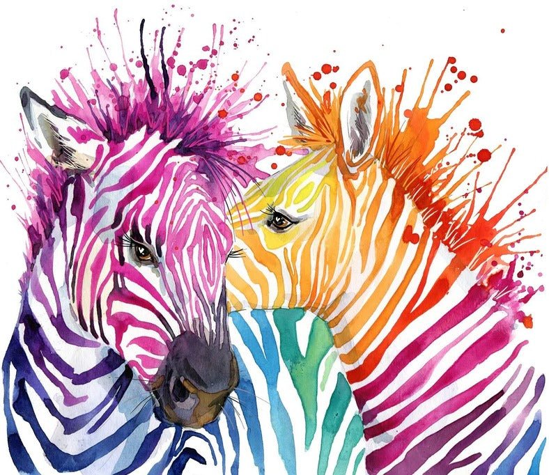 Papier peint panoramique zèbre tendre baisé, XXL, tendance