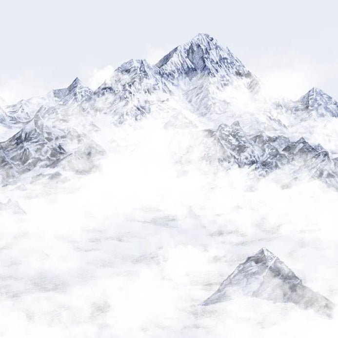 Papier peint Mont Everest bleu