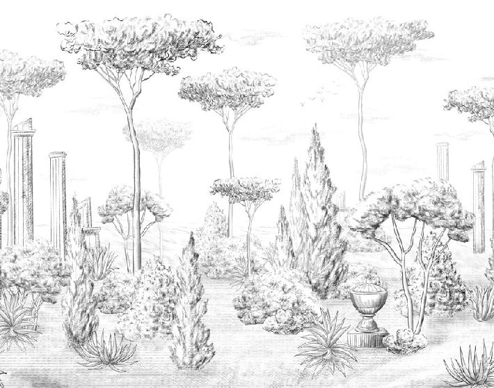 Papier peint style romain pinède, XXL, tendance