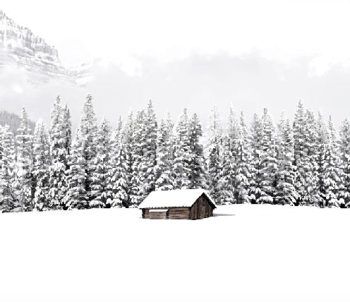 Papier peint panoramique chalet en montagne
