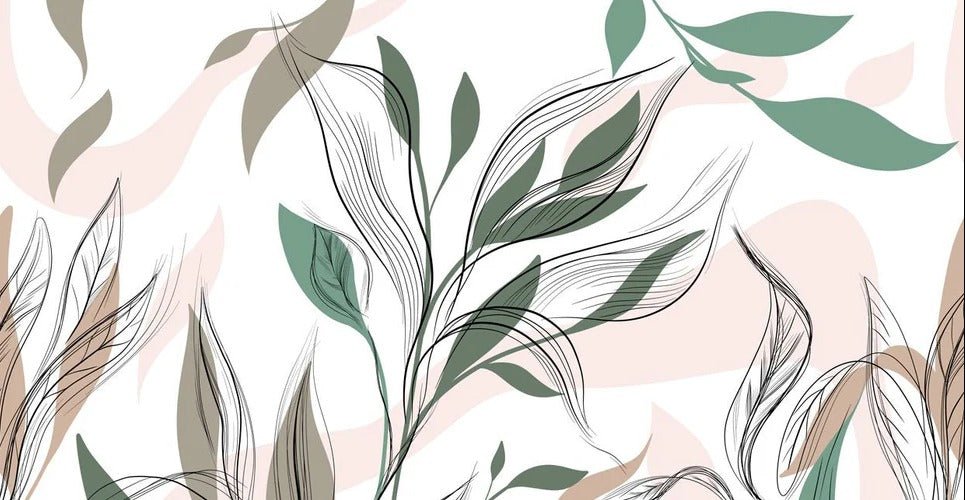 Papier peint panoramique fleur graphique, XXL, tendance