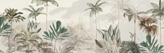 Papier peint panoramique jungle eden vert