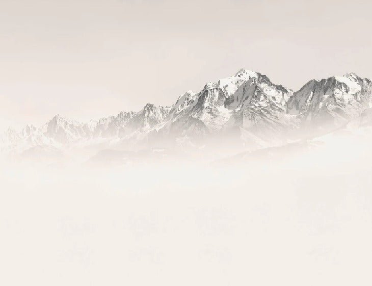 Papier peint Mont Blanc dans la brume sépia, XXL, tendance