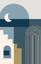 Tapete Arche blau Grafik