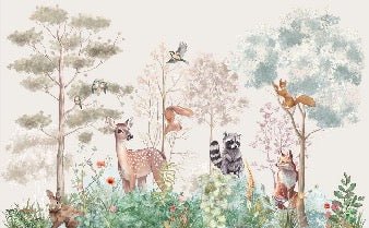 Tapete Kinderzimmer magische Natur beige