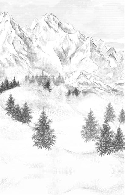 Papier peint montagne sommets de Chamonix, XXL, tendance
