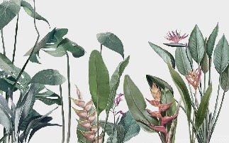 Papier peint panoramique Végétal tropical, XXL, tendance