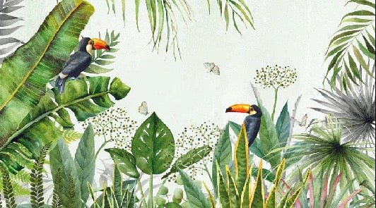 Sfondo per uccelli esotici della giungla